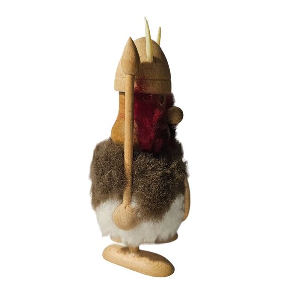 Hans Bolling Viking Danish Modern Teak Wood Figure Shield Spear Fur - Picture 5 of 8